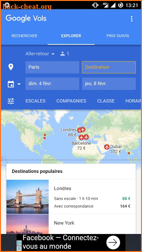 Take A Plane - Google Flight screenshot