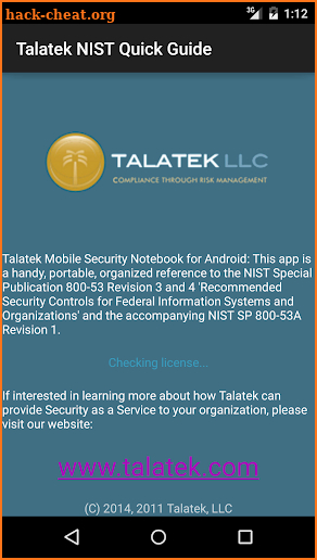 Talatek NIST Quick Guide screenshot