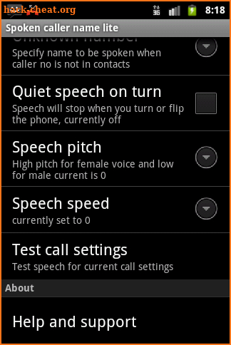Talking Caller ID screenshot