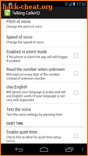Talking Caller ID Talking SMS screenshot