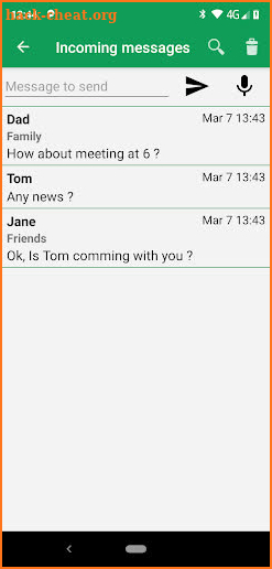 Talking chat messages screenshot