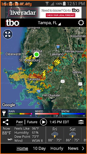 Tampa Bay weather from tbo screenshot