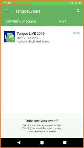 Tangoe Events screenshot