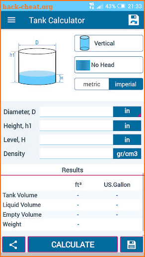 Tank Volume Calculator Pro screenshot