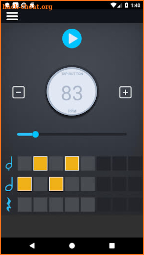 Tap Metronome (drum machine, irregular patterns) screenshot