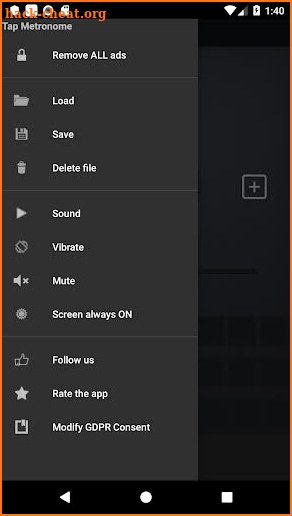 Tap Metronome (drum machine, irregular patterns) screenshot
