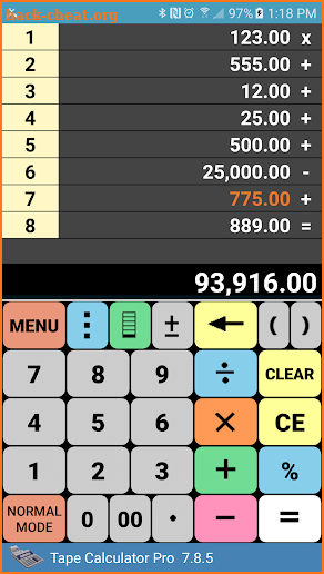 Tape Calculator Pro screenshot