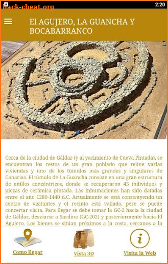 TARA Gran Canaria arqueológica screenshot