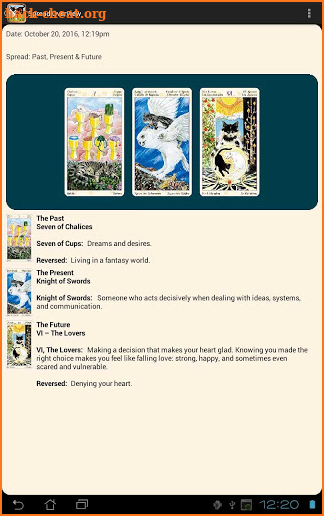 Tarot of Pagan Cats screenshot