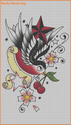 Tattoo Color By Number Draw Book Page Pixel Art screenshot