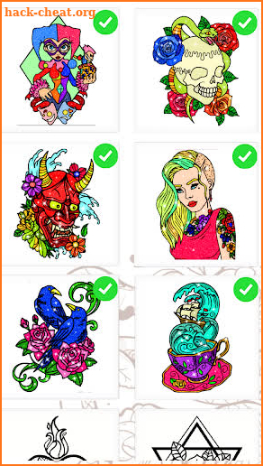 Tattoo Color By Number Glitter Paint Book screenshot