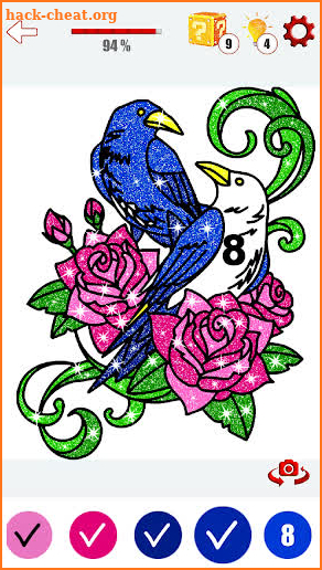 Tattoo Color By Number Glitter Paint Book screenshot