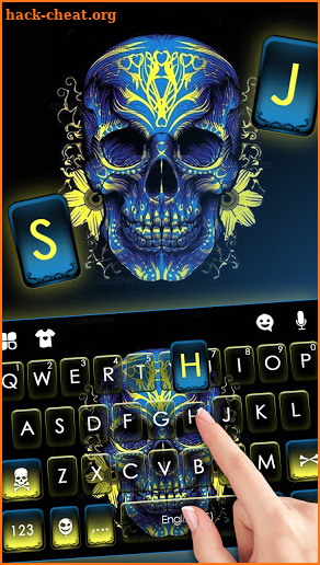 Tattoo Flower Skull Keyboard Background screenshot