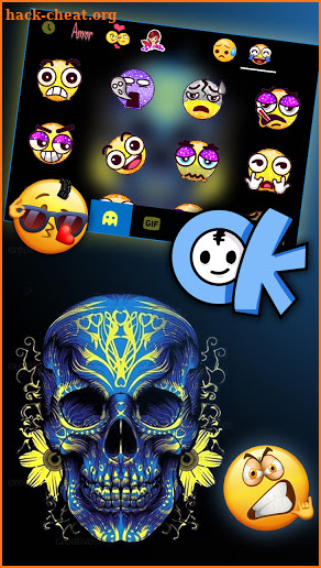 Tattoo Flower Skull Keyboard Background screenshot