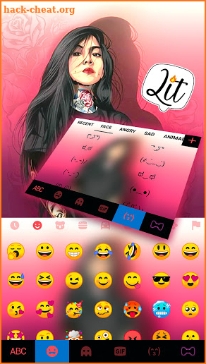 Tattoo Girl Keyboard Background screenshot