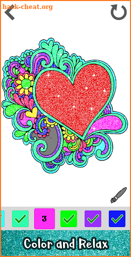 Tattoo Glitter Color by Number - Sandbox Coloring screenshot