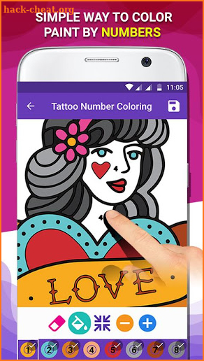 Tattoo Hero - Tattoo Number Coloring screenshot