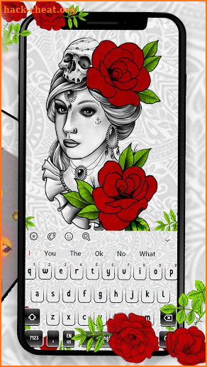Tattoo Rose Keyboard Theme screenshot
