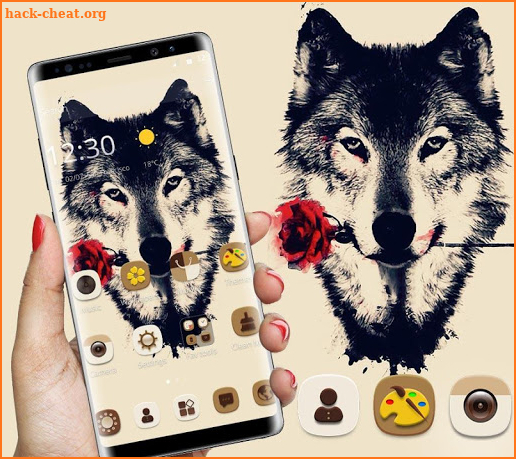 Tattoo Rose Romantic Wolf Theme screenshot