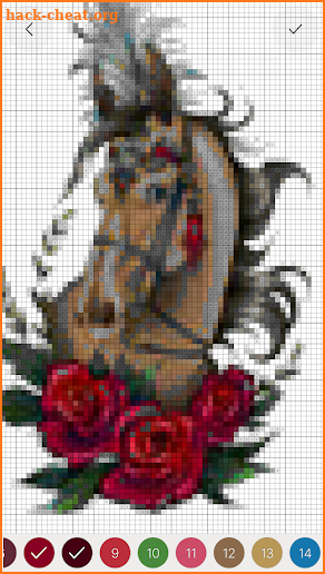Tattoo Sandbox Color By Number Book Page Pixel Art screenshot