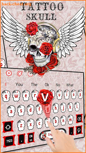 Tattoo Wing Skull Keyboard Theme screenshot