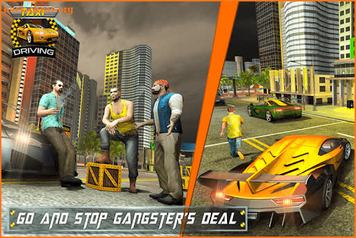 Taxi Driver Car Driving- Crime City Gangster Games screenshot