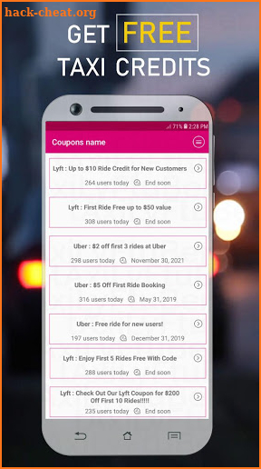 Taxi Rideshare Promo Codes screenshot