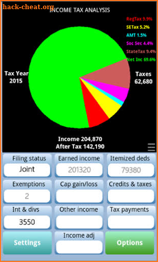 TaxMode: income tax calculator screenshot
