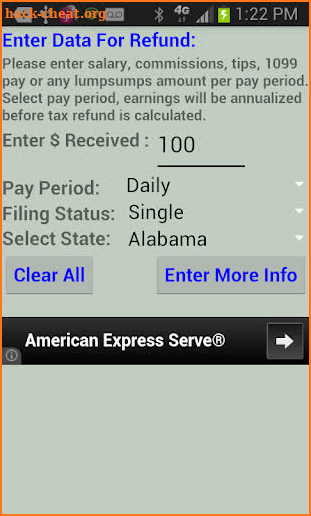 TaxRefund Calculator, Find Your Tax Refund screenshot