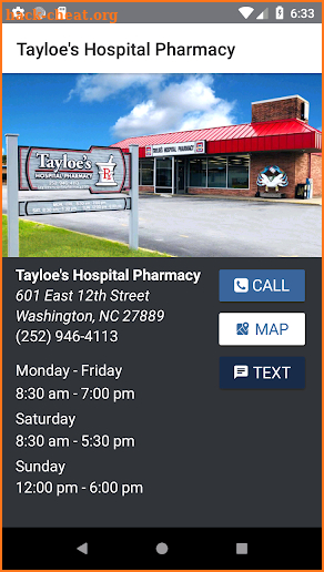 Tayloe's Hospital Pharmacy screenshot