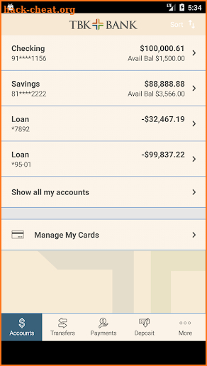 TBK Bank Mobile App screenshot