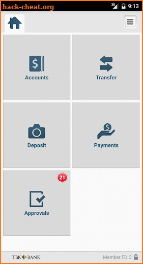 TBK Bank Mobile Business screenshot