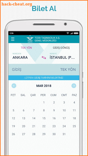 TCDD Taşımacılık E-Bilet screenshot