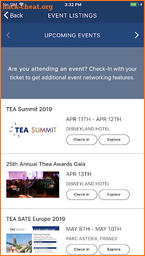 TEA Events screenshot