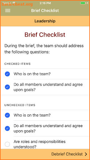 TeamSTEPPS® Pocket Guide screenshot