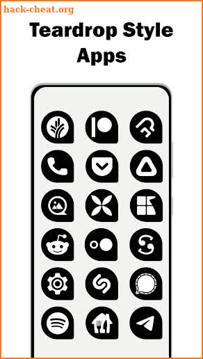 Teardrop Black - Icon Pack screenshot