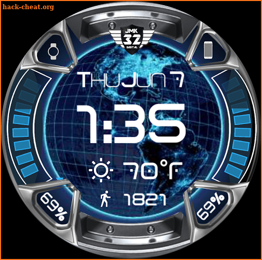 TECHNO EARTH ANIMATED Watchface for WatchMaker screenshot
