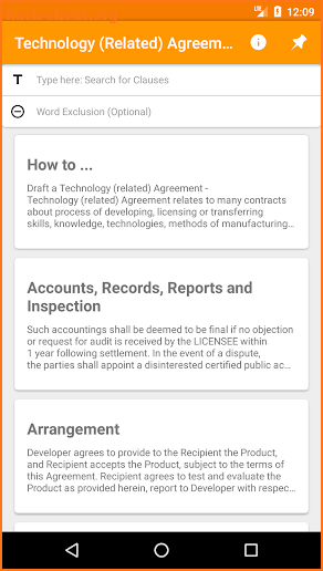 Technology (Related) Agreement screenshot