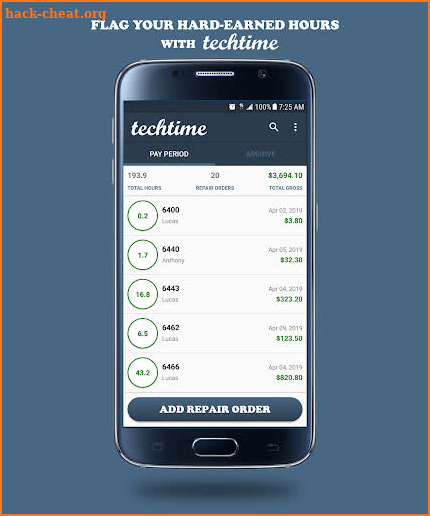 techtime - Repair Order Flat Rate Calculator screenshot
