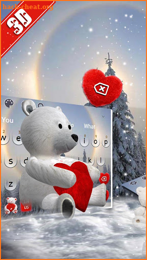 Teddy Bear Love 3D Keyboard Theme screenshot