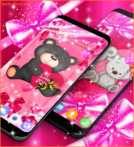 Teddy bear love hearts live wallpaper screenshot