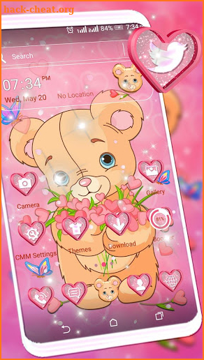 Teddy Bear Pink Launcher Theme screenshot