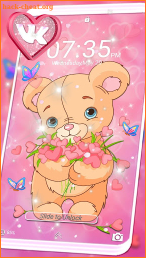 Teddy Bear Pink Launcher Theme screenshot