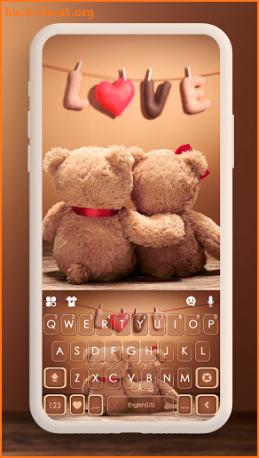 Teddy Loving Couple Keyboard Background screenshot