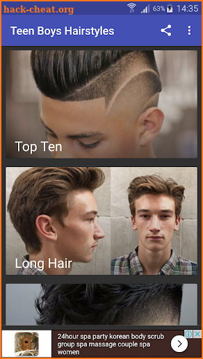 Teen Boys Hairstyles screenshot