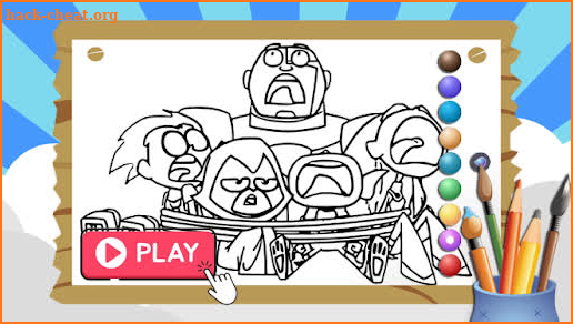 Teen The Titans Coloring Game screenshot