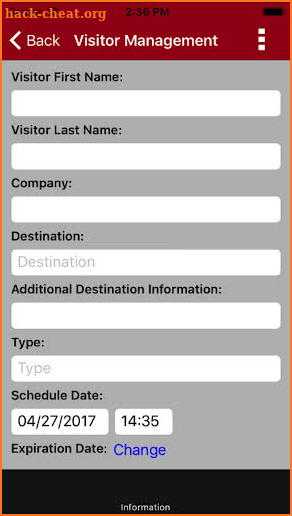 TEKControl Visitor Management screenshot