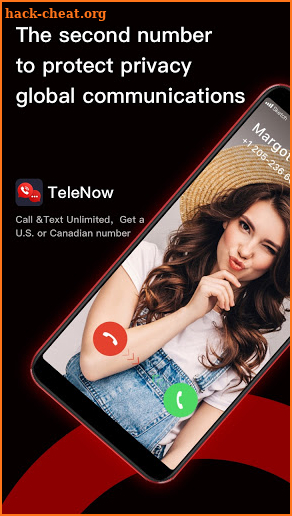 TeleNow: Phone Call & Text Unlimited, 2nd number screenshot