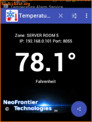 Temperature Alarm Alert screenshot