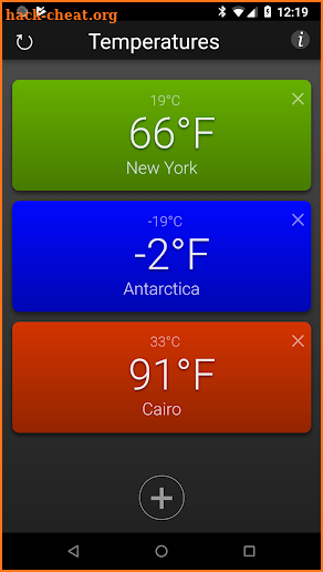 Temperatures screenshot